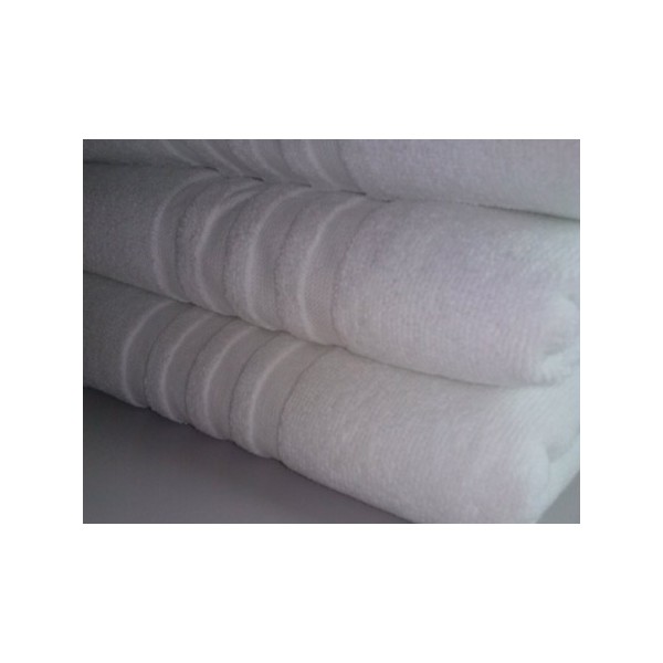 Lot de 12 draps de douche 70x140 cm 100% coton blanc liteaux toile 470g
