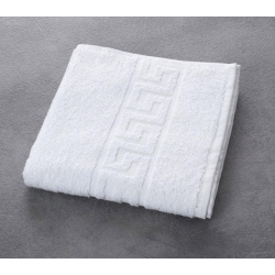 Serviette de toilette liteaux grecs 100% coton blanc 390 g 50x90 cm (le lot de 10)