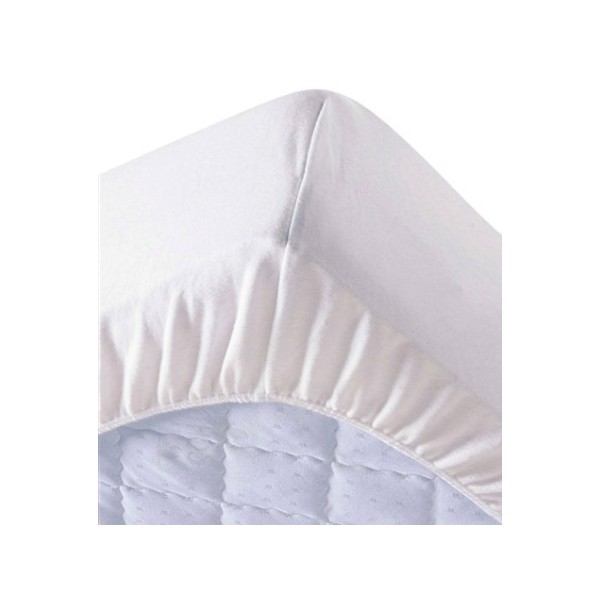 Protège-matelas en forme de drap housse coton blanc 140x190 cm